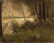Grassy Riverbank Georges Seurat